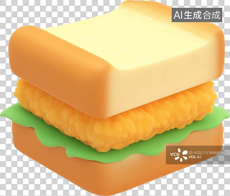 【AI数字艺术】日式炸猪排三明治图片素材