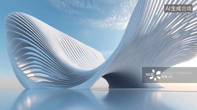 【AI数字艺术】现代抽象建筑和地面广场图片素材