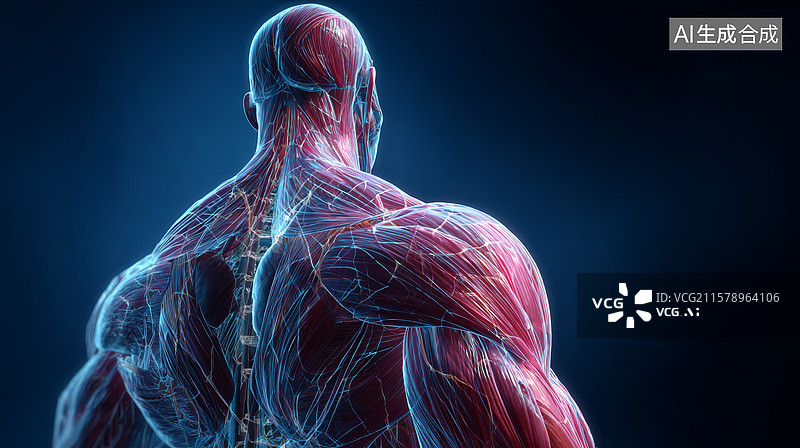 【AI数字艺术】人体肌肉结构展示图片素材