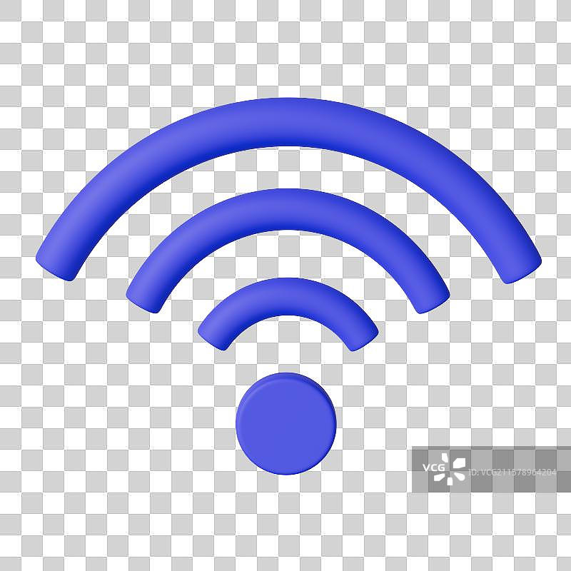 无线互联网wifi_商务科技图标3D卡通插画元素图片素材