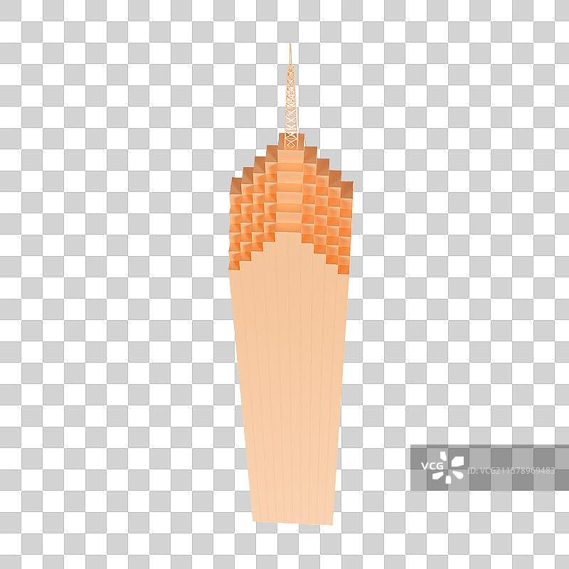 3D立体武汉民生银行大厦城市地标建筑图片素材