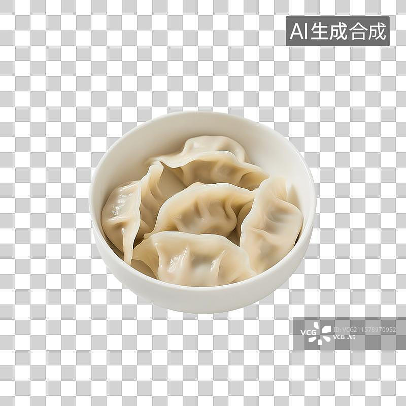 【AI数字艺术】碗子里的饺子，水饺，面食，中国传统美食，春节新年，冬至，免抠元素图片素材