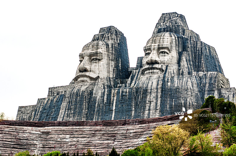 炎黄二帝雕像图片素材