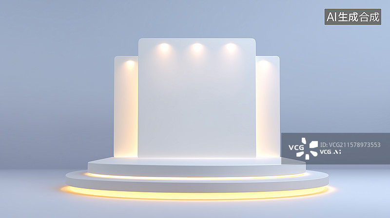 【AI数字艺术】发光边舞台3D展示场景图片素材