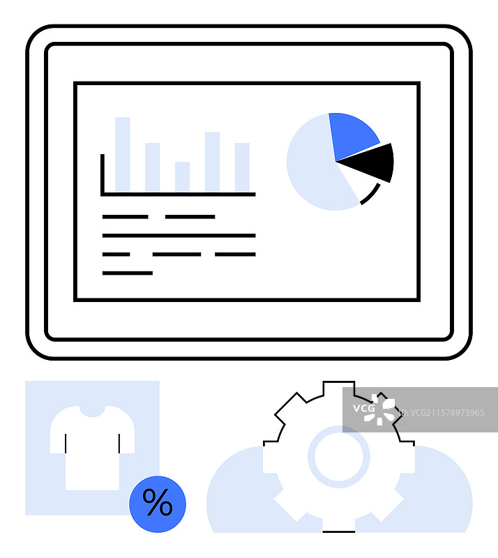 带有分析功能的平板电脑性能指标图片素材