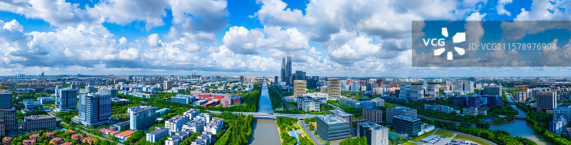 全景航拍上海张江高科技园区图片素材
