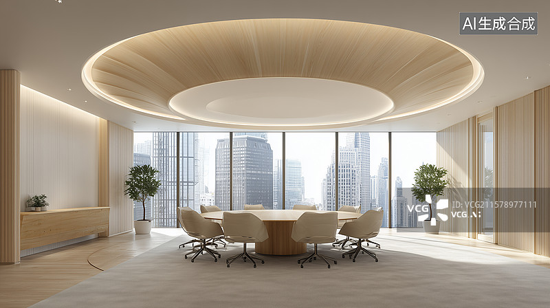 【AI数字艺术】北欧风高管会议室图片素材