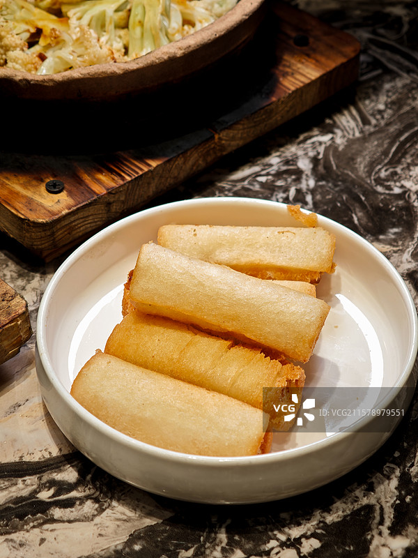 广东佛山顺德特色美食小吃 炸牛奶图片素材