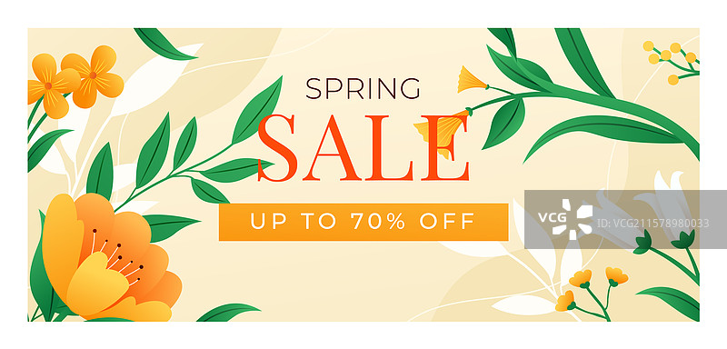 渐变春季促销横幅图片素材