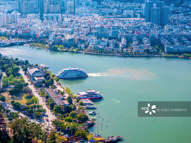 中国云南大理洱海航拍风光图片素材