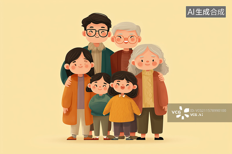 【AI数字艺术】幸福的一家人图片素材