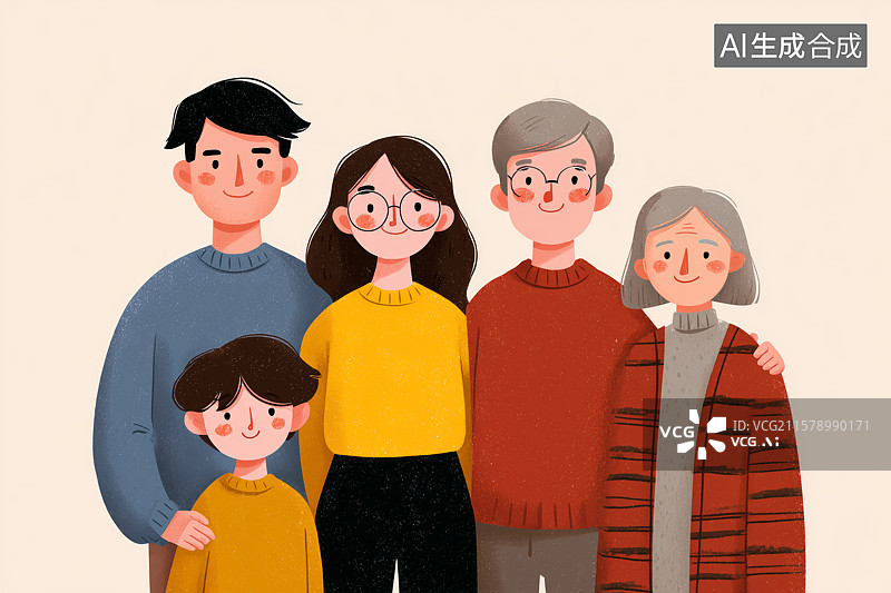 【AI数字艺术】幸福的一家人图片素材