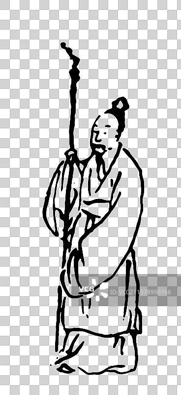 水墨 国画 人物 点缀 王昌龄图片素材