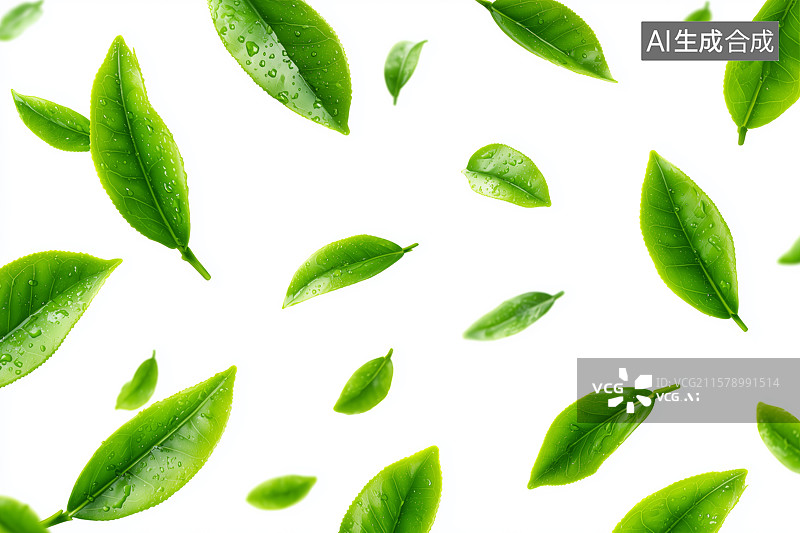 【AI数字艺术】茶叶飞溅在空中图片素材