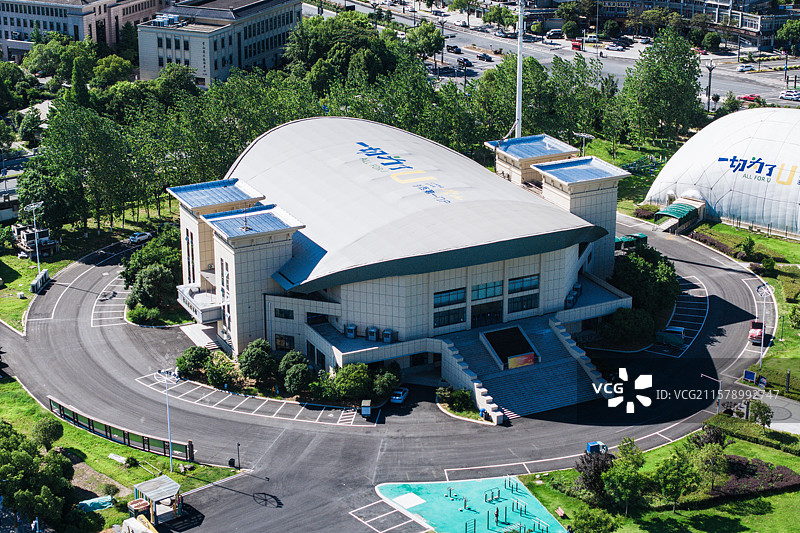 常山县体育馆航拍图片素材