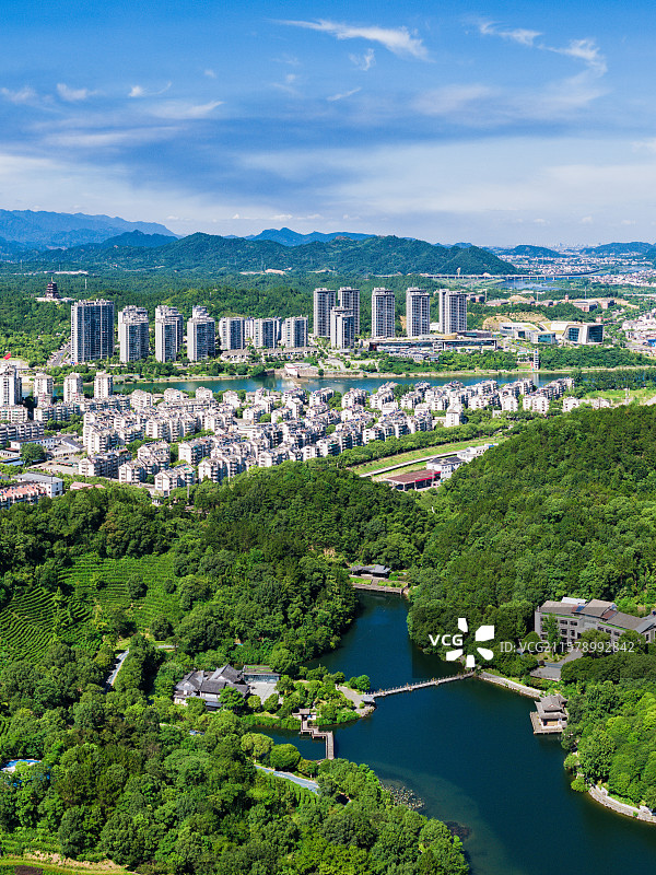 航拍常山县城市风光图片素材