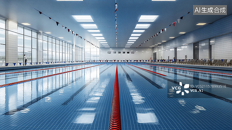 【AI数字艺术】室内游泳池图片素材