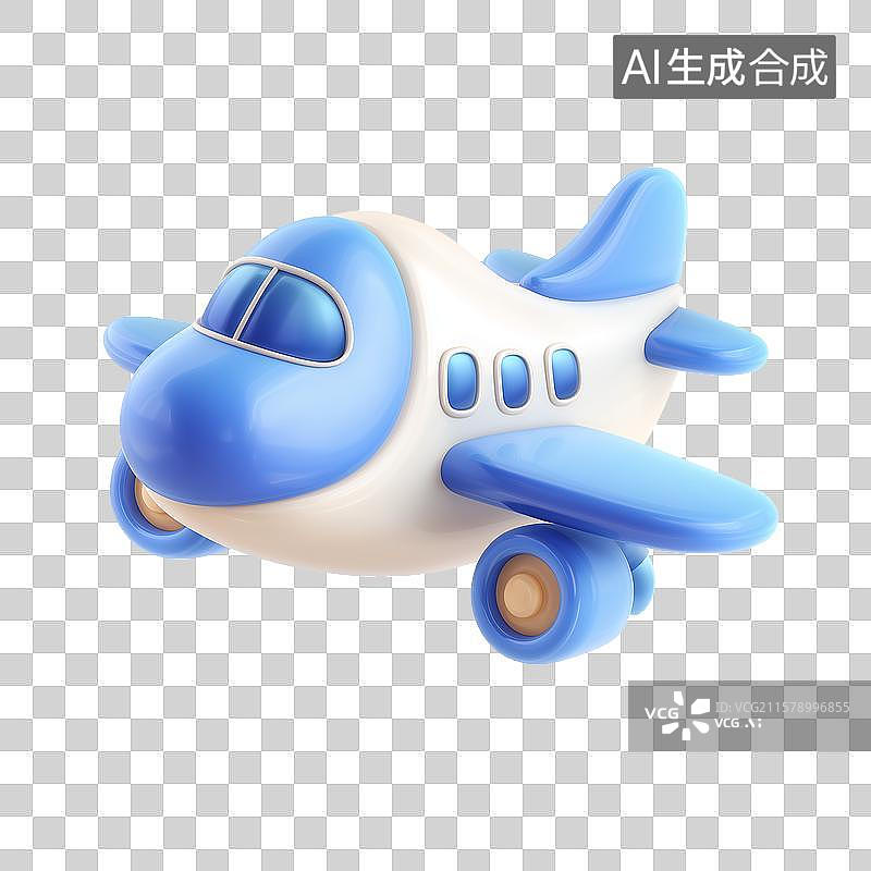 【AI数字艺术】三维设计可爱飞机模型玩具图片素材