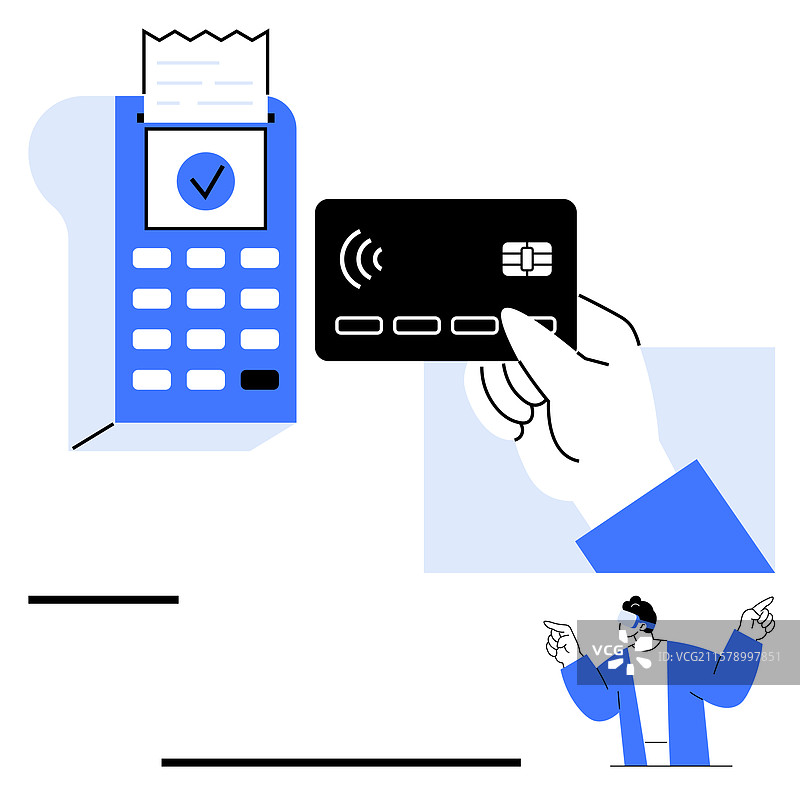 无接触信用卡支付与POS机图片素材