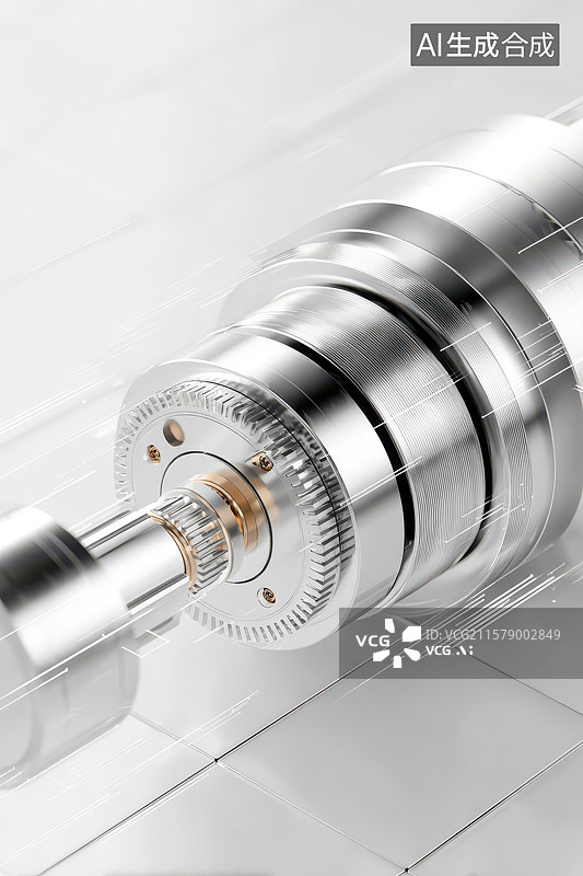 【AI数字艺术】金属齿轮轴工业机械特写图图片素材
