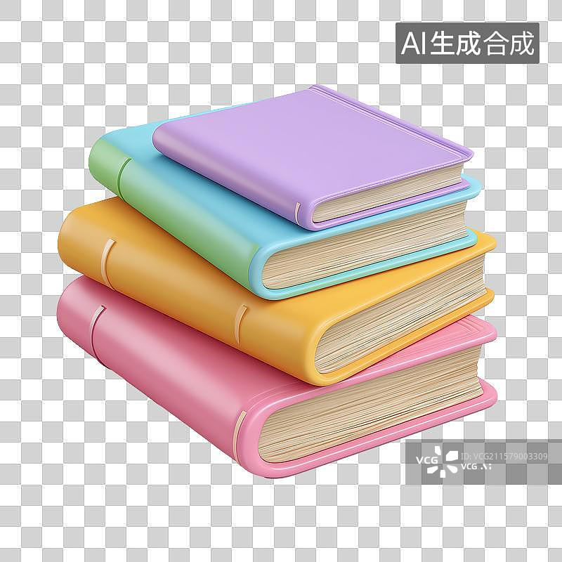 【AI数字艺术】彩色的书本图片素材