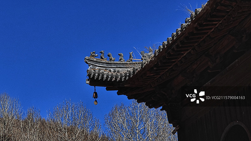 五台山光明寺，位于台怀镇光明寺村南，始建于北齐，历史悠久，建筑独特，是传承佛教文化的重要圣地。图片素材