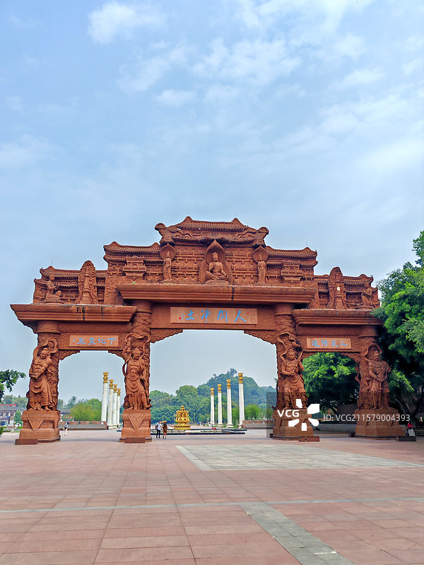 乐山大佛景点牌楼图片素材