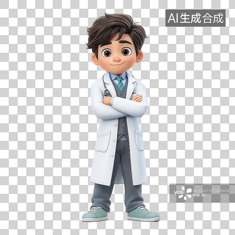 【AI数字艺术】三维设计卡通医生图片素材