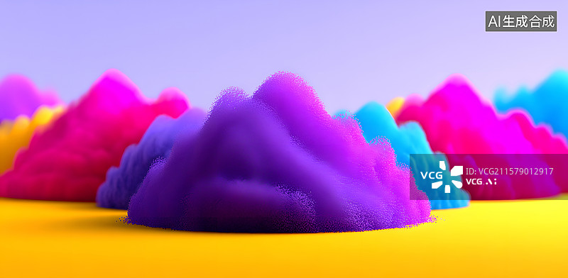【AI数字艺术】抽象彩色粉尘爆炸的粉末飞溅背景图片素材