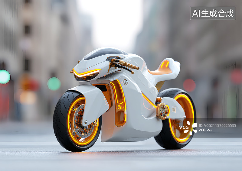 【AI数字艺术】一辆未来感概念摩托车图片素材