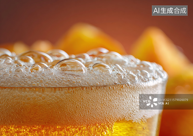 【AI数字艺术】一杯啤酒特写图片素材