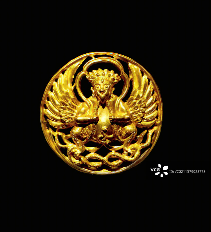 古代金器，美术工艺，燕国，大鹏金翅鸟金像图片素材