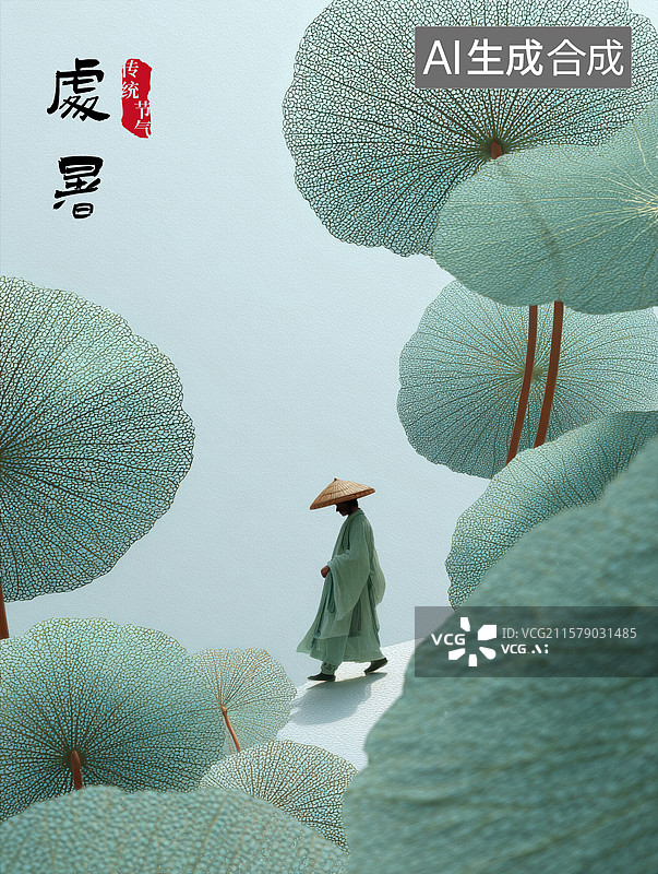 【AI数字艺术】一个戴着帽子的男人正走在路上图片素材