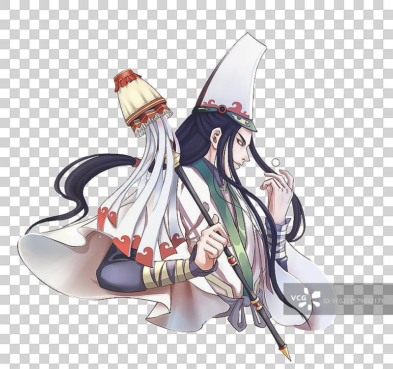 古风白衣男子半身像图片素材