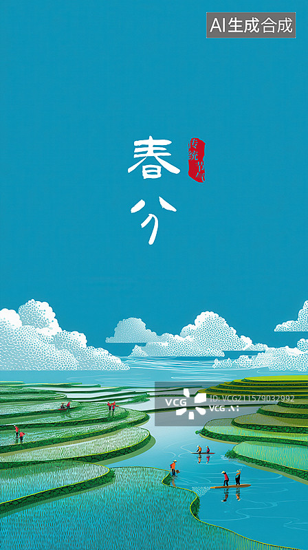 【AI数字艺术】一群人正穿过一片稻田图片素材