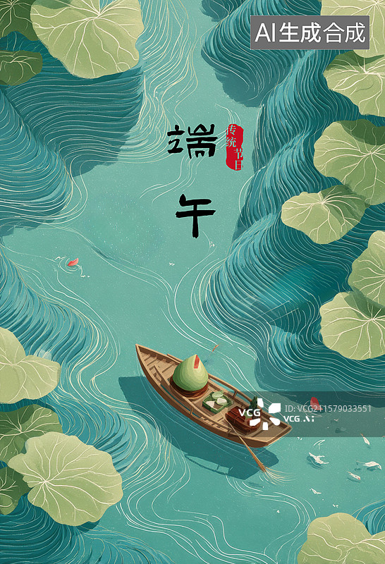 【AI数字艺术】三艘船漂浮在河上图片素材