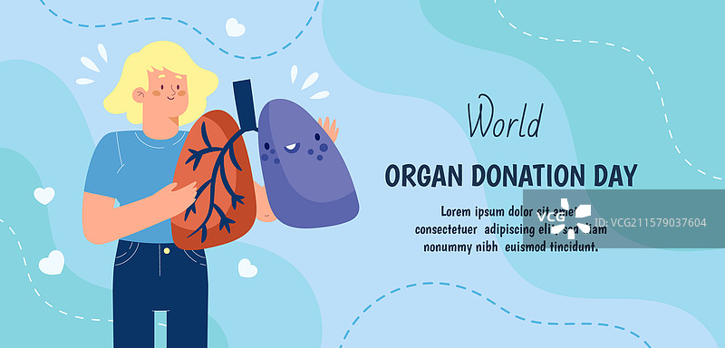 平面世界器官捐献日横幅图片素材