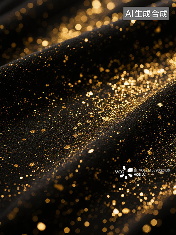 【AI数字艺术】金色闪光装饰背景场景图片素材