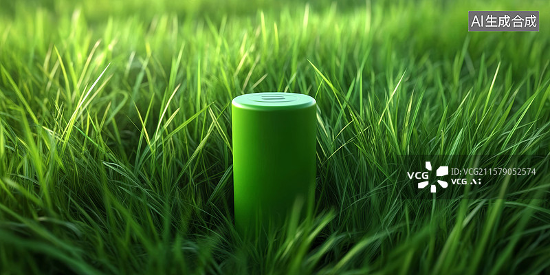 【AI数字艺术】绿电池生态感环保场景图片素材