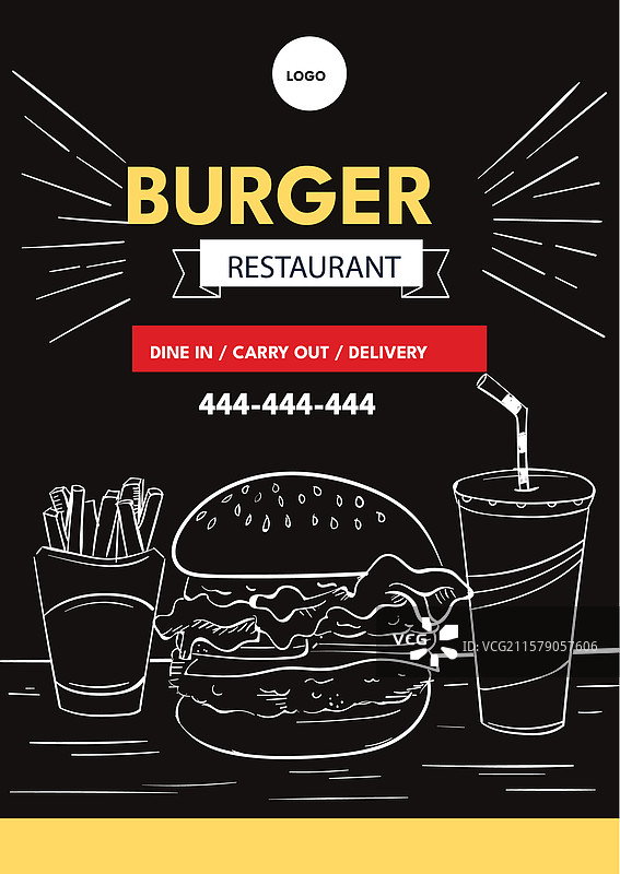 现代快餐店宣传单模板图片素材