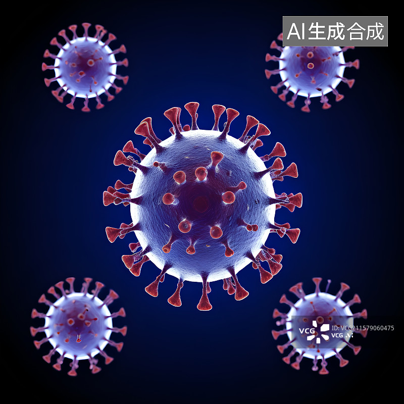 【AI数字艺术】3D渲染，流感病毒，病原体，冠状病毒，传染病医疗保健，背景图，壁纸图片素材