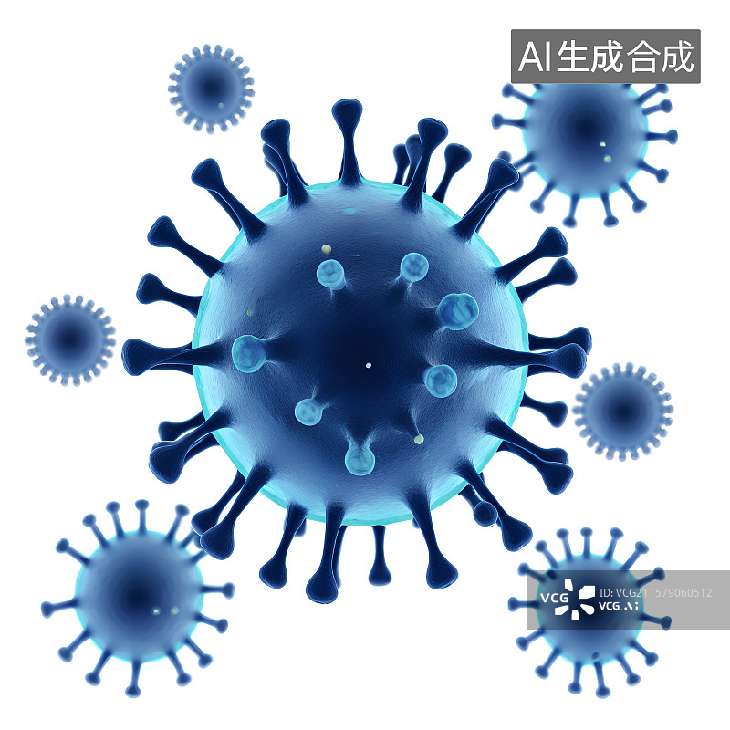 【AI数字艺术】3D渲染，流感病毒，病原体，冠状病毒，传染病医疗保健，背景图，壁纸图片素材