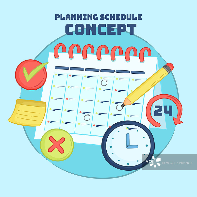 可爱的手绘计划安排概念图片素材