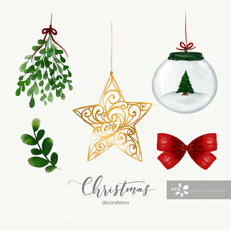 各种圣诞元素的集合图片素材