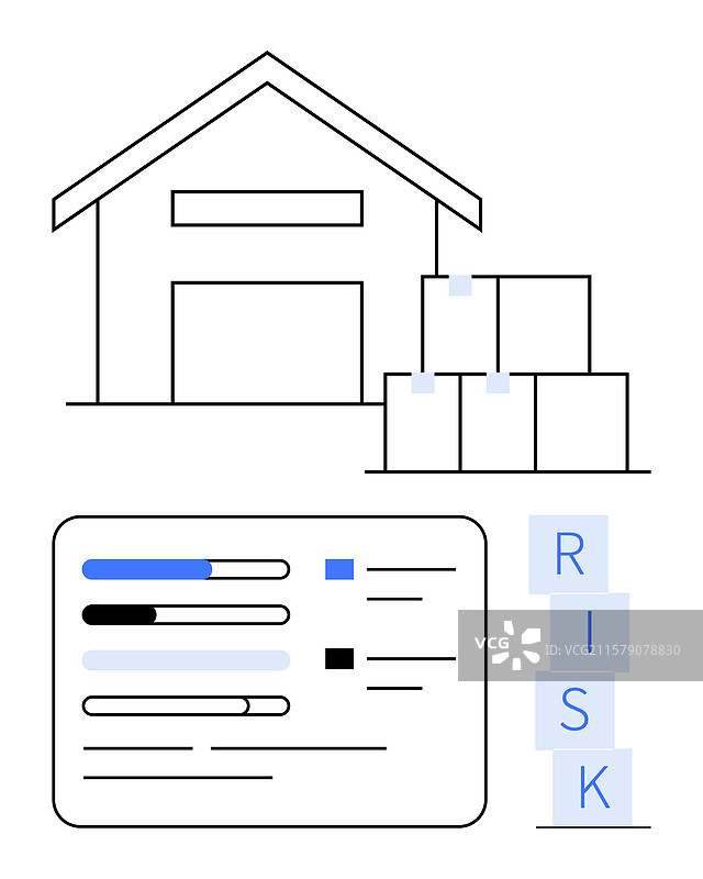 带有库存跟踪和风险管理的仓库图片素材