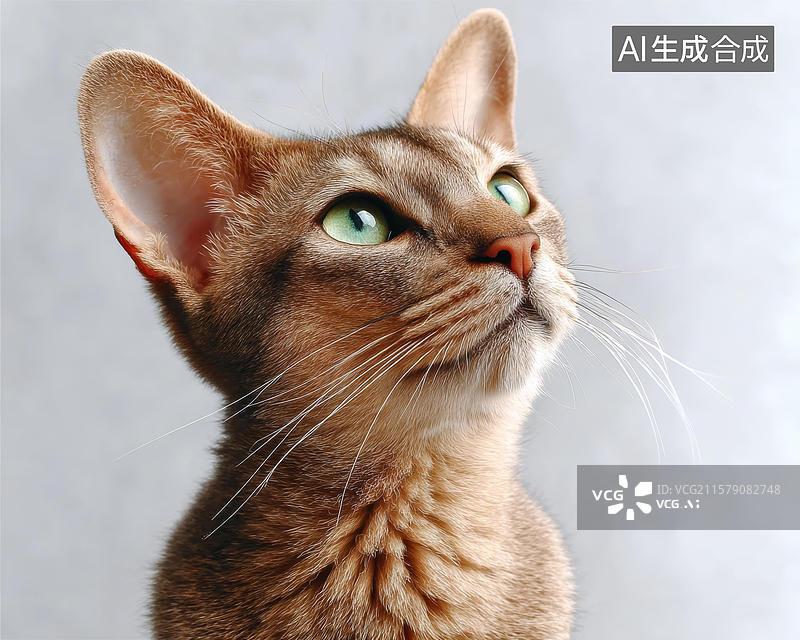 【AI数字艺术】一只可爱猫咪的近距离肖像图片素材