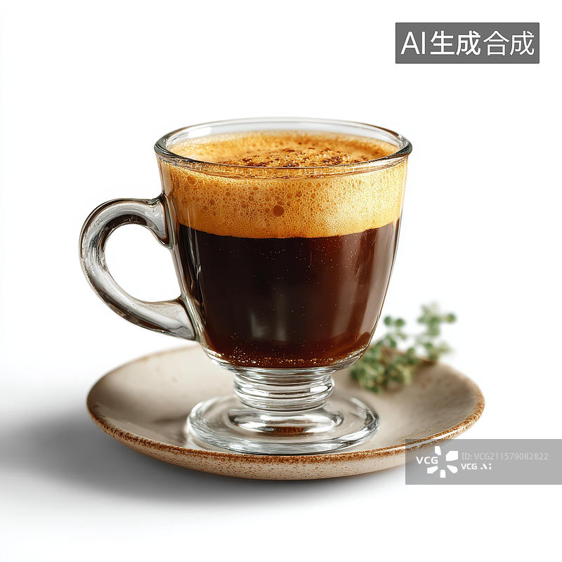 【AI数字艺术】一杯泡沫艺术的浓缩咖啡图片素材
