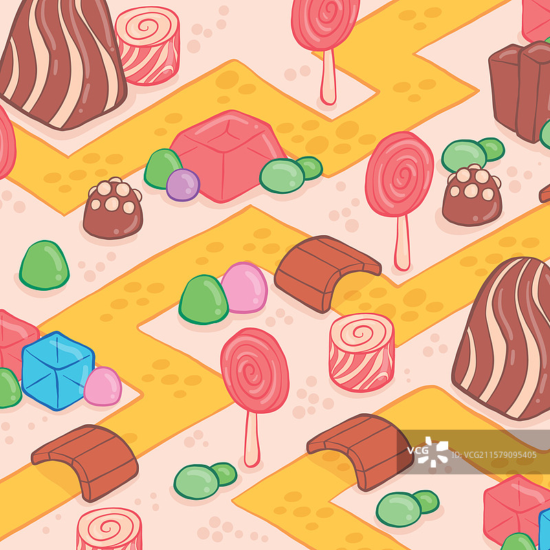 可爱的手绘糖果乐园图片素材