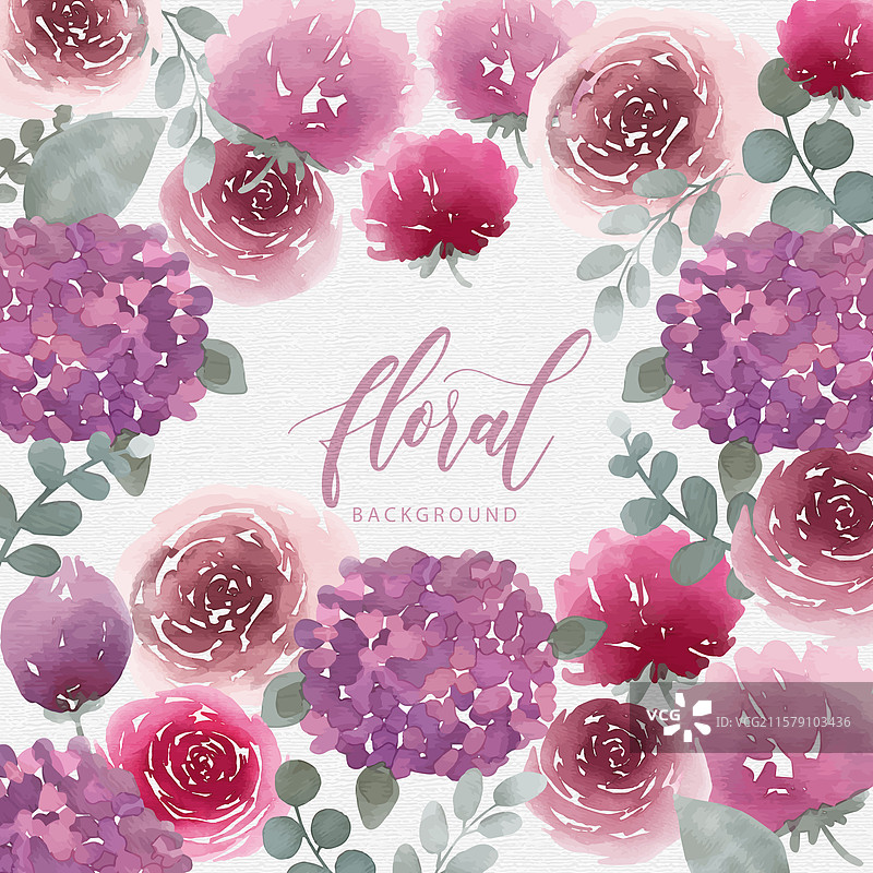 水彩花卉背景图片素材