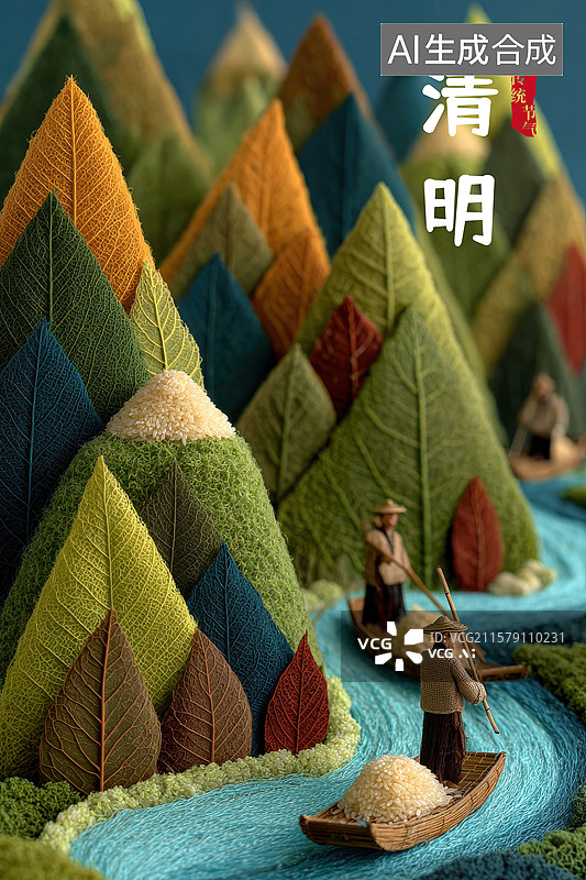 【AI数字艺术】一名男子在河上的一艘船上图片素材